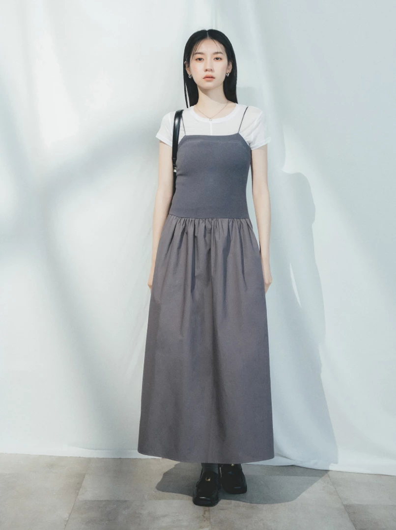 異材質拼接洋裝