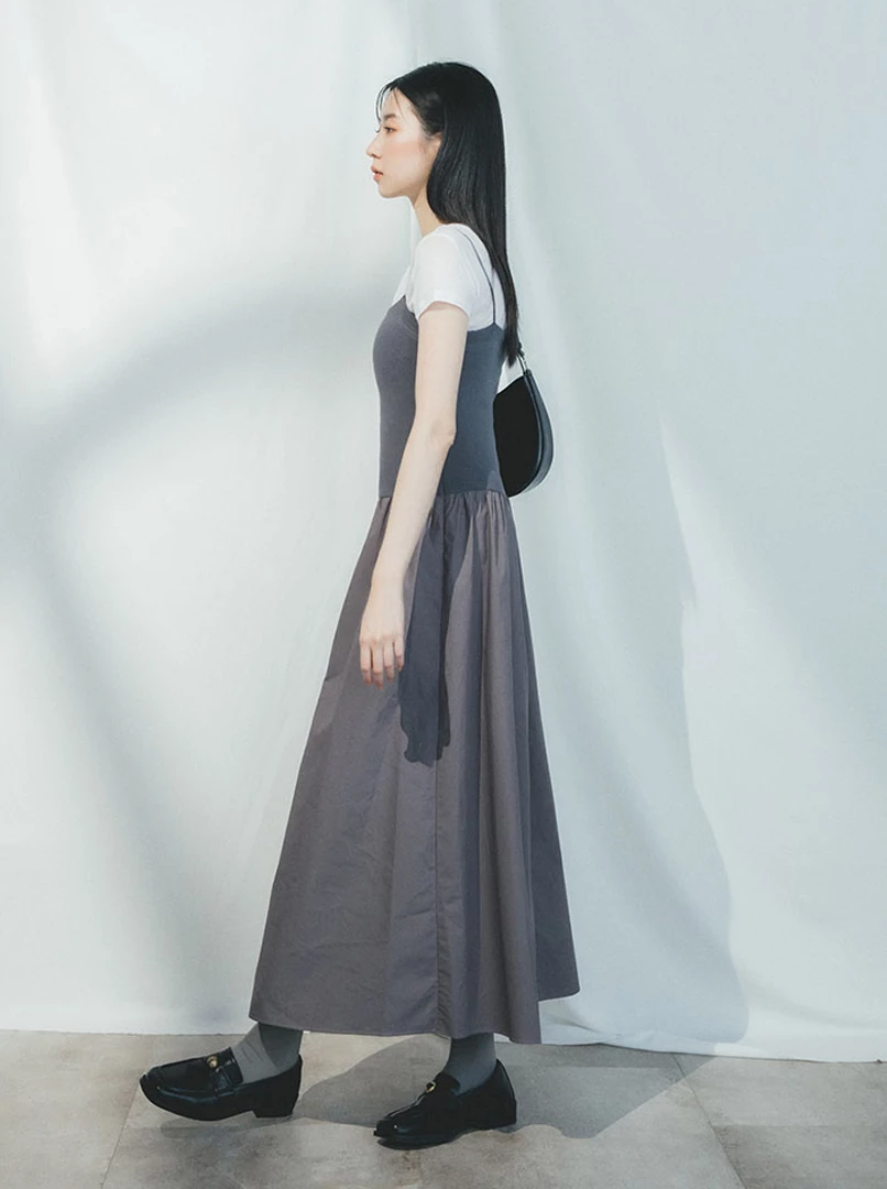 異材質拼接洋裝