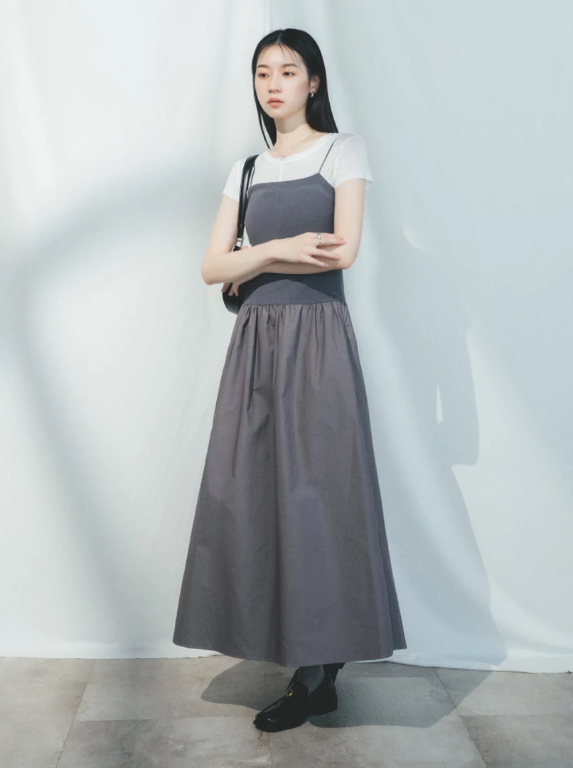 異材質拼接洋裝