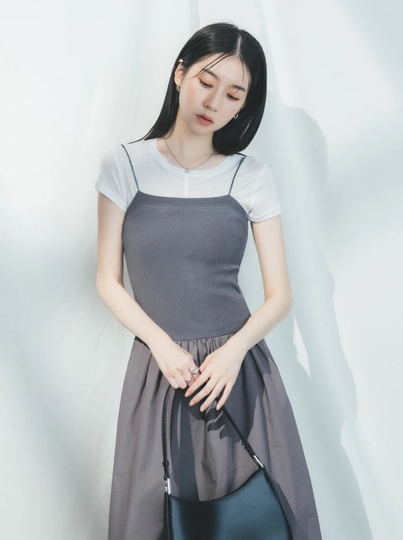 異材質拼接洋裝