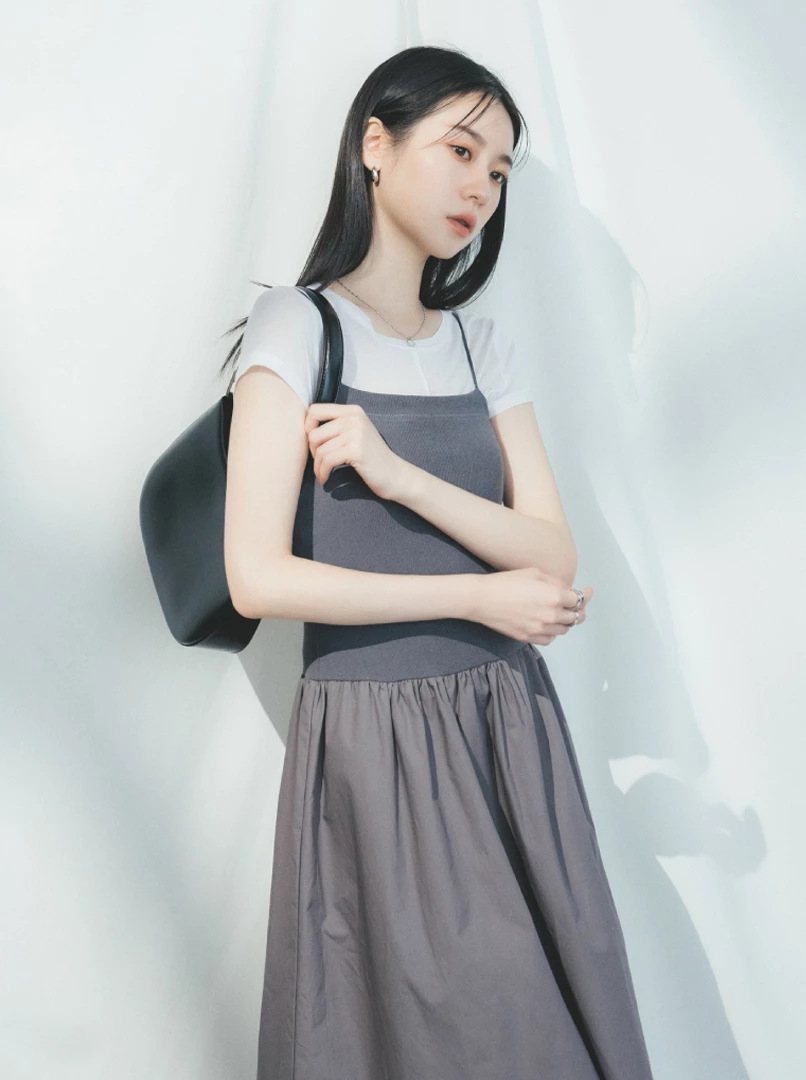 異材質拼接洋裝