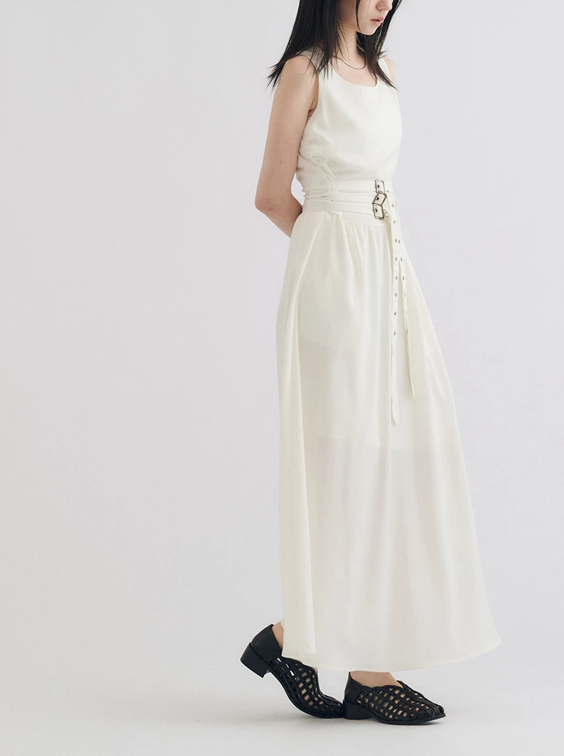 法式腰帶設計背心連身裙