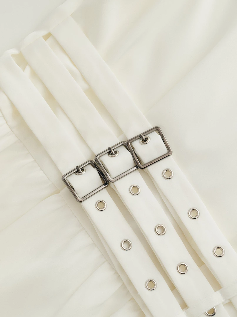 法式腰帶設計背心連身裙