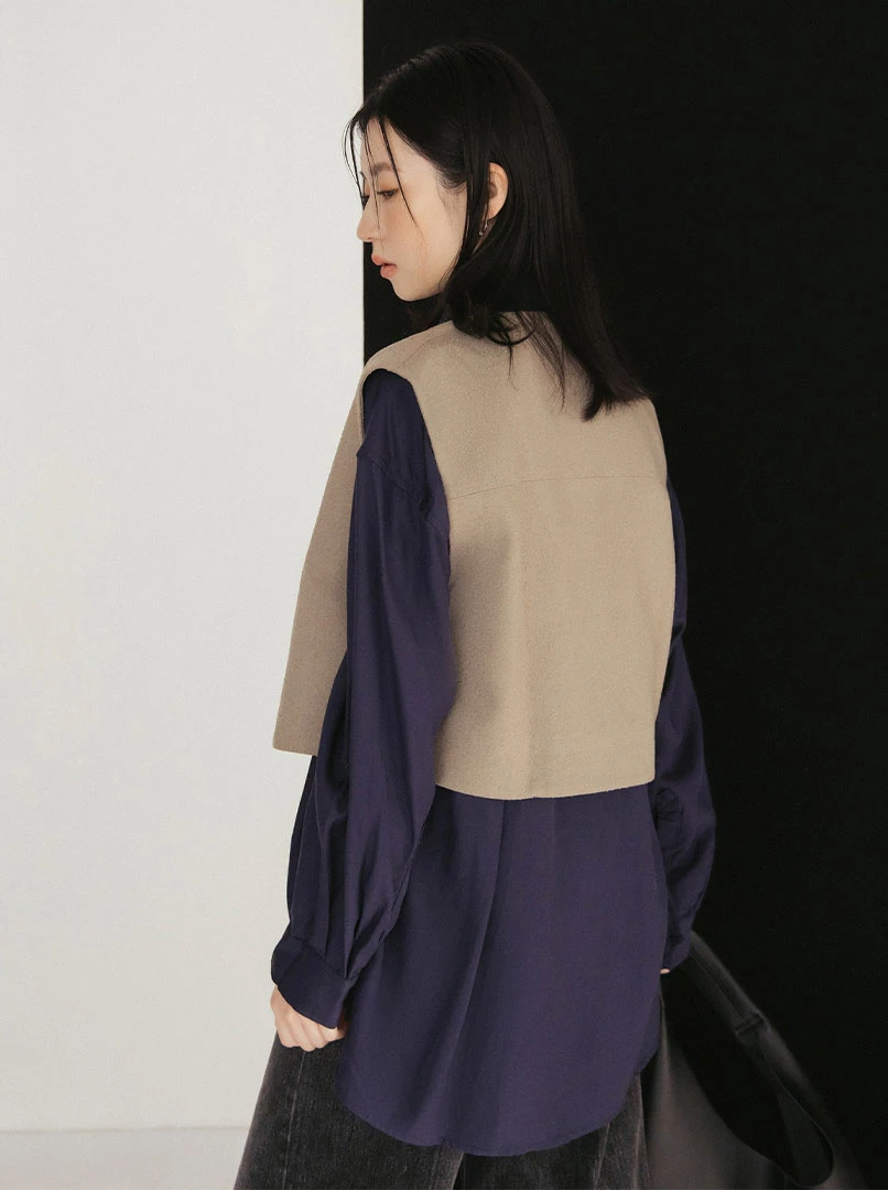 絲質口袋設計襯衫