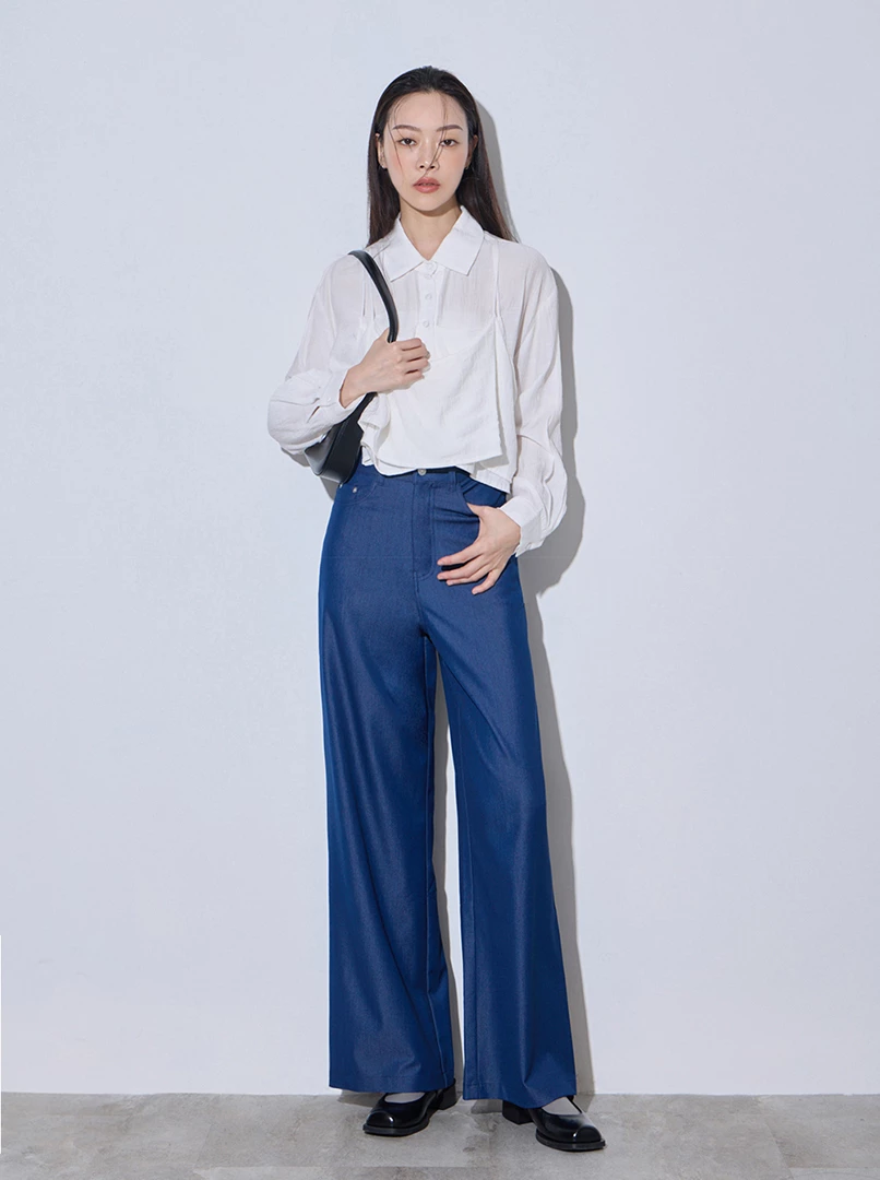 假兩件棉質短襯衫'