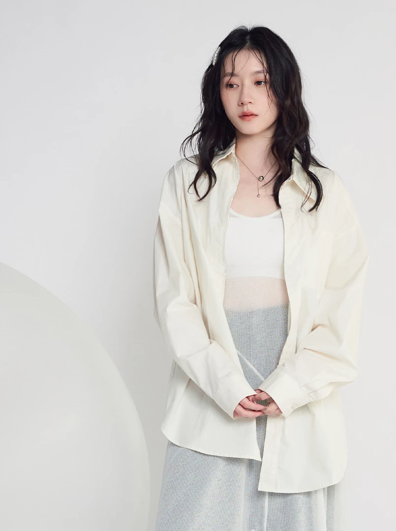 雙拉鍊長袖襯衫