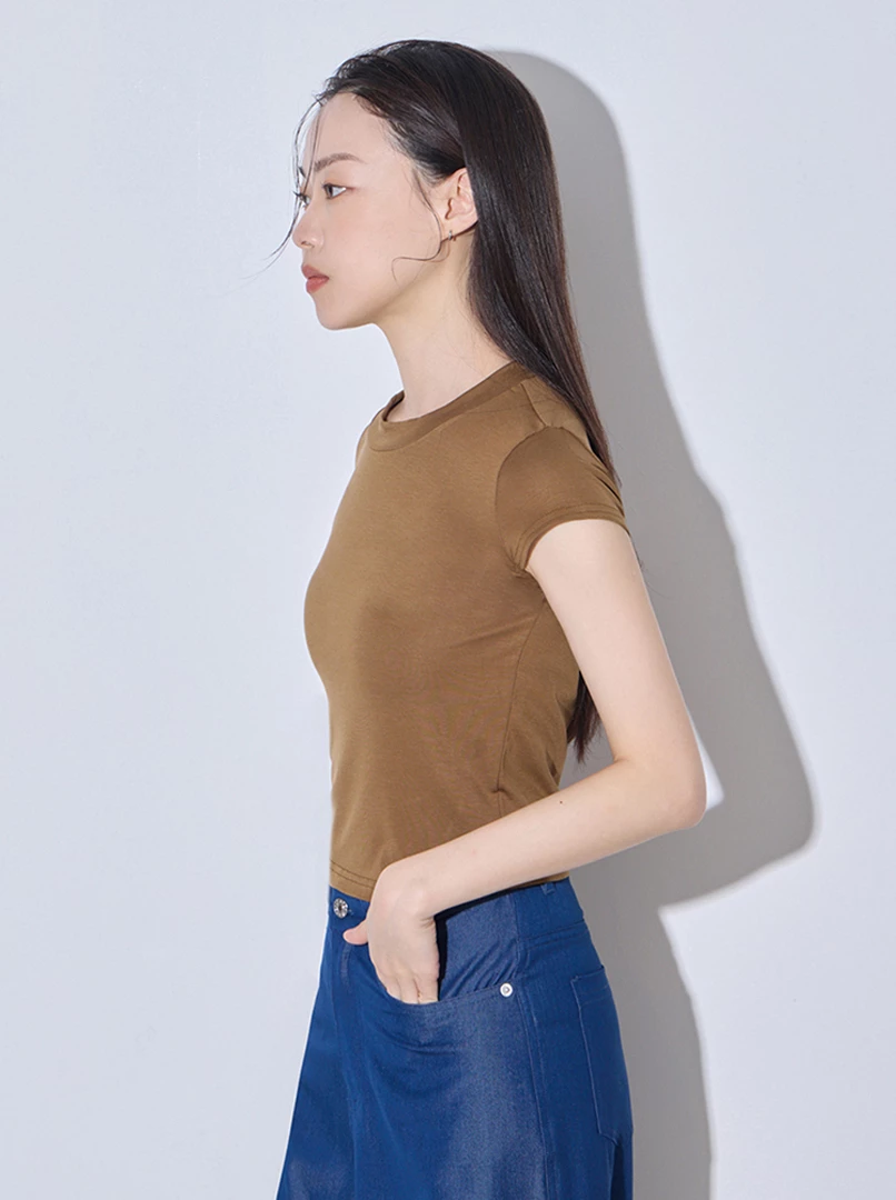 親膚圓領短T'