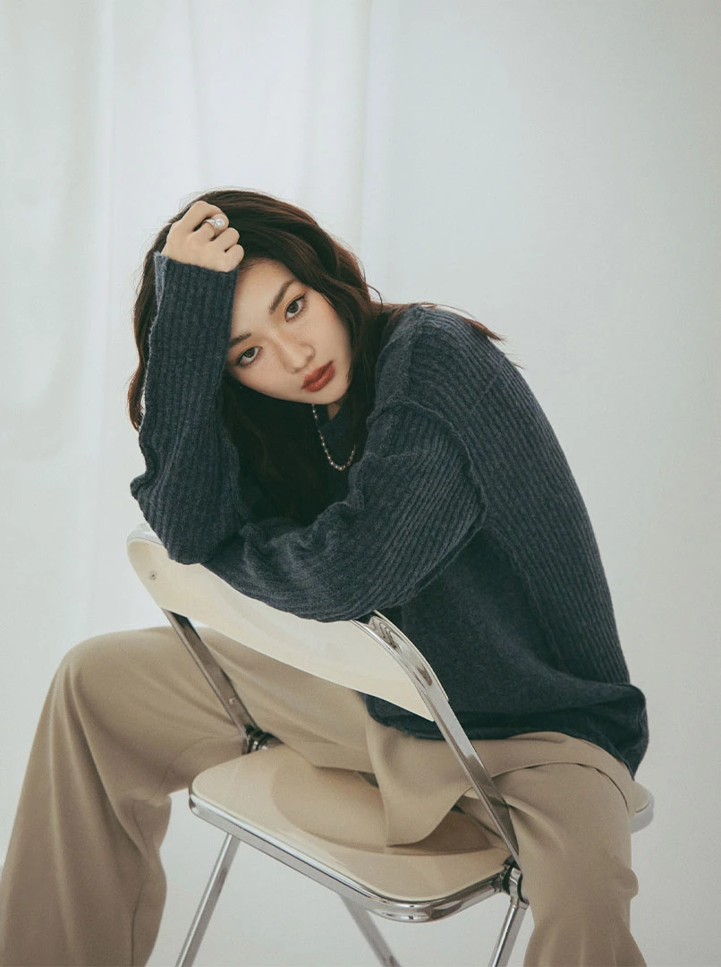 法式慵懶寬鬆毛衣