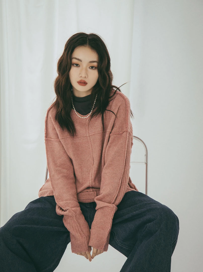 法式慵懶寬鬆毛衣