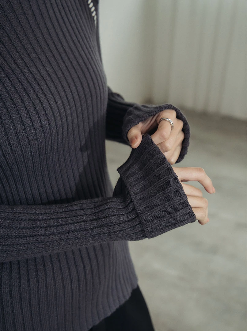 粗豎條紋撞色縫線感上衣