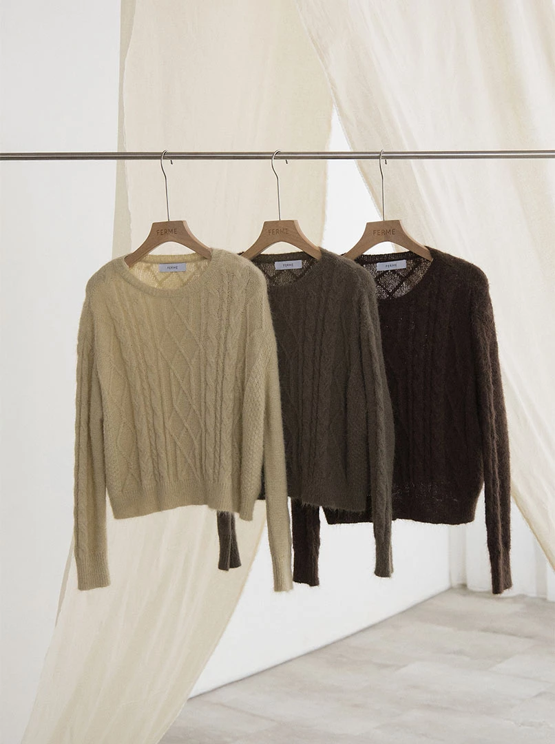 薄毛料菱格混編織紋上衣