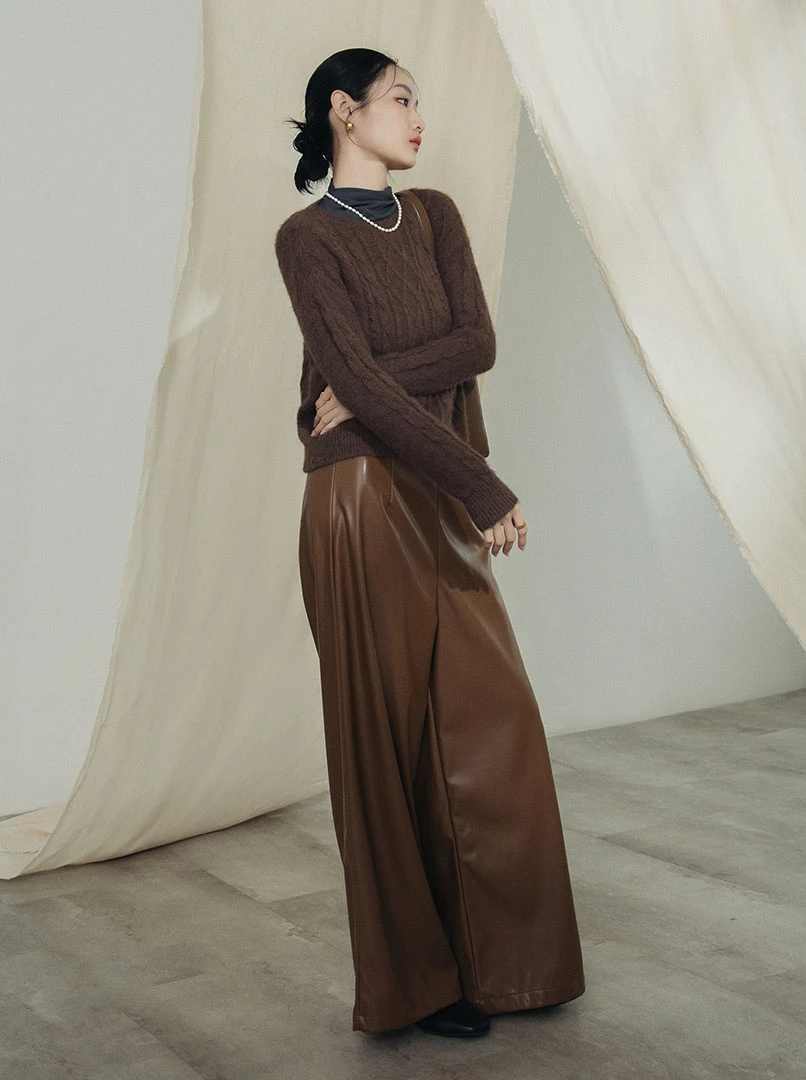 薄毛料菱格混編織紋上衣