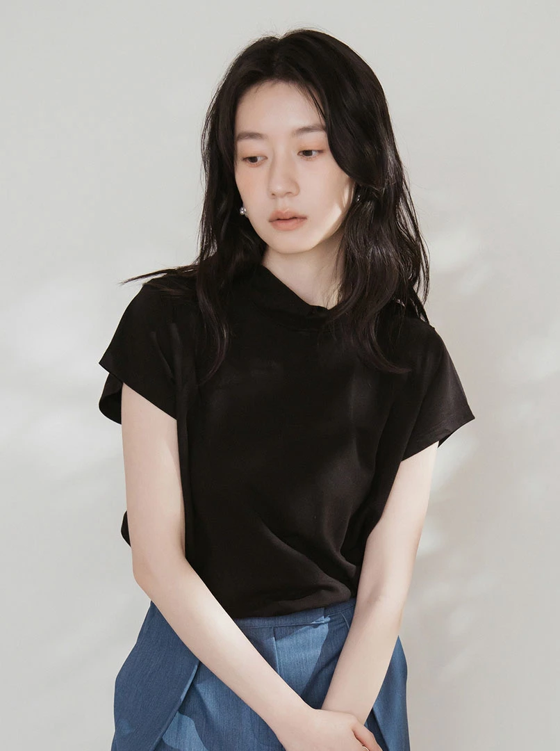 小立領可縮腰舒適上衣