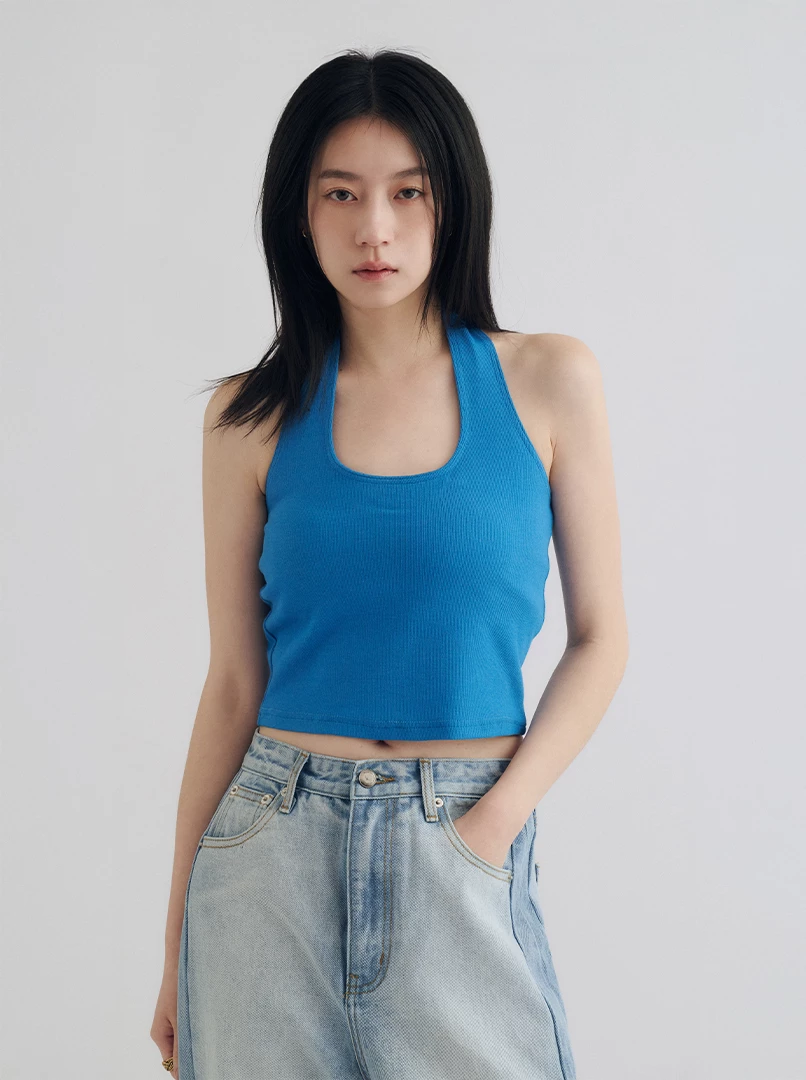 掛脖U領Bratop上衣