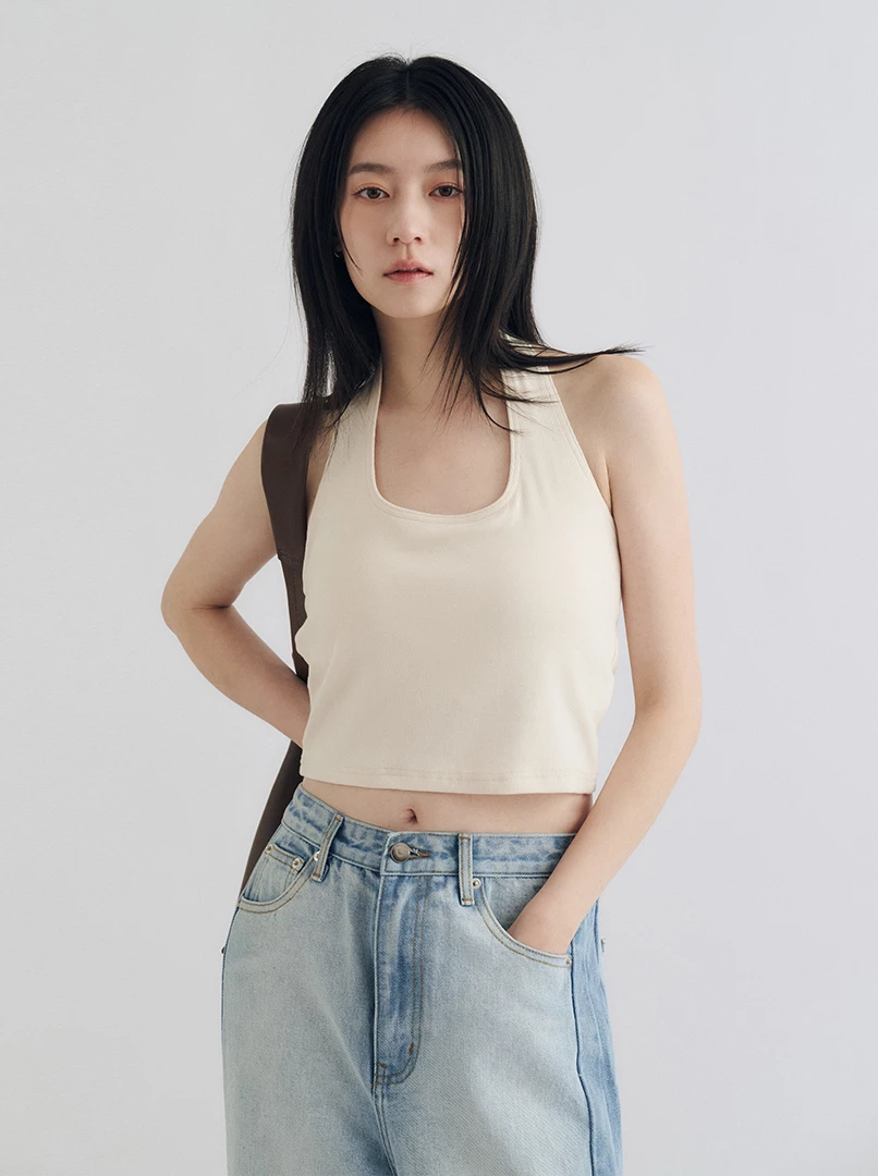 掛脖U領Bratop上衣