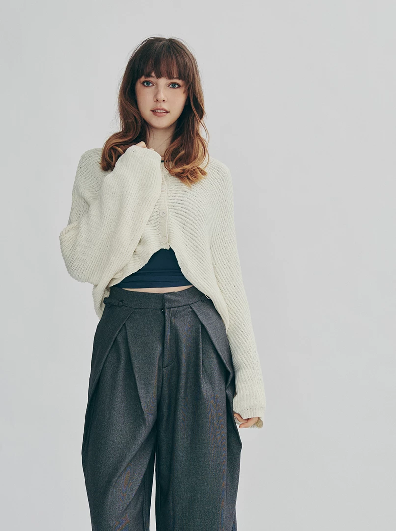 雙面實穿短版針織毛衣