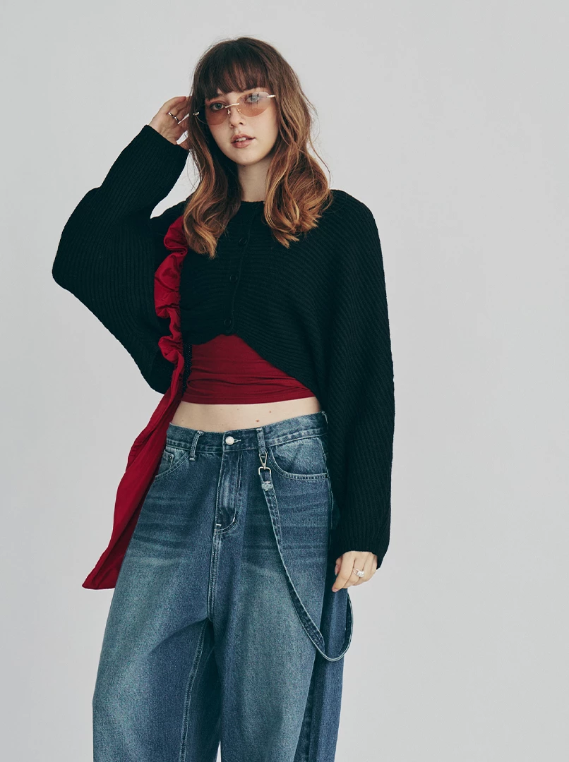 雙面實穿短版針織毛衣