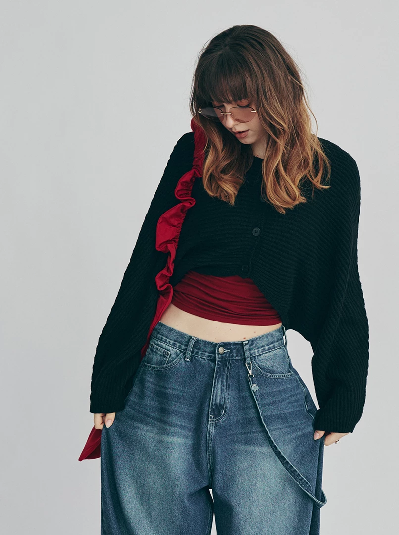 雙面實穿短版針織毛衣