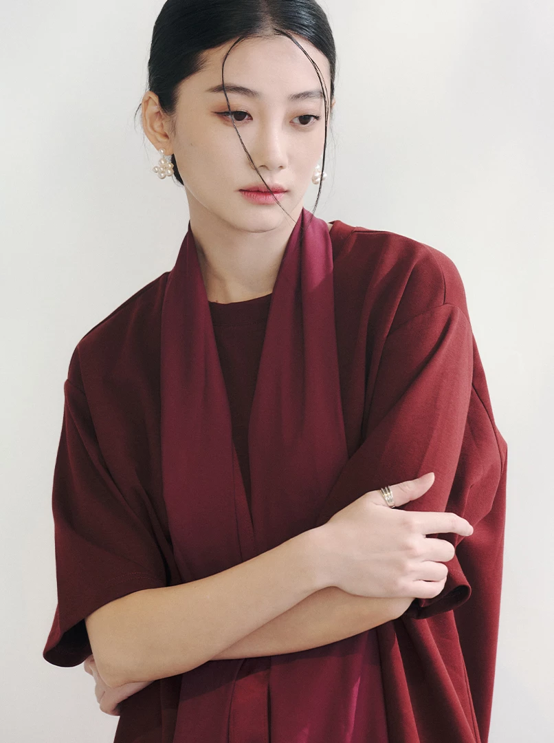 絲帶純色上衣