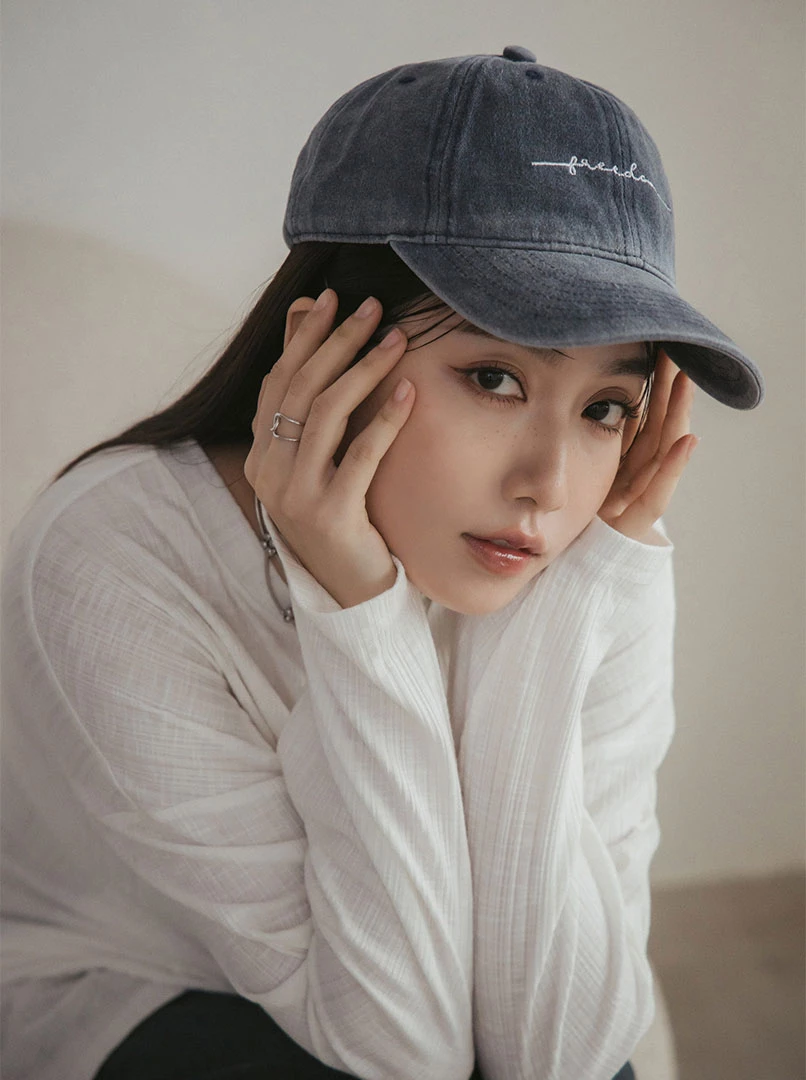 水洗字母棒球帽
