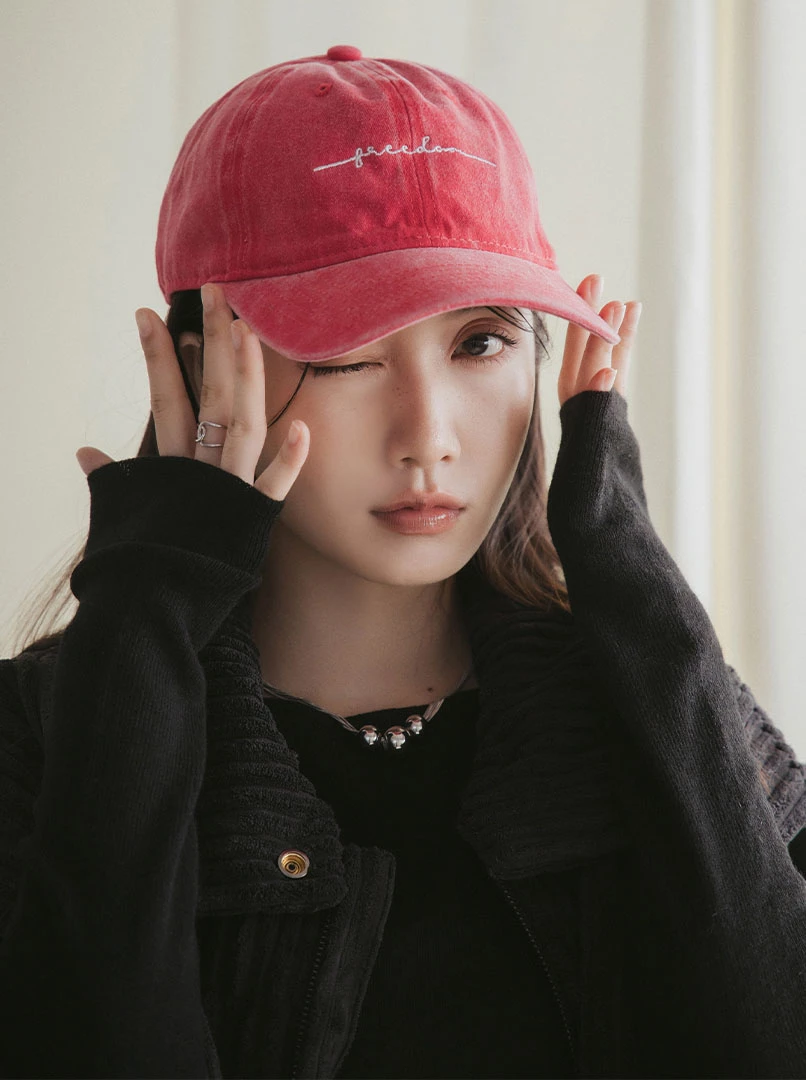 水洗字母棒球帽