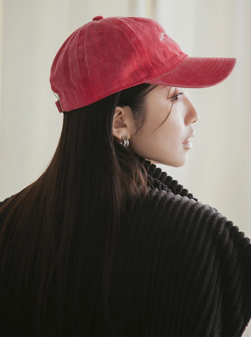 水洗字母棒球帽