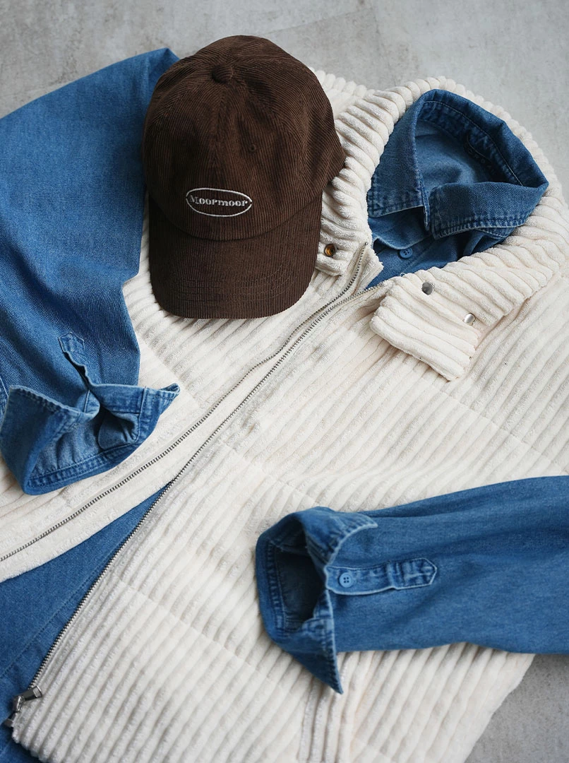 燈芯絨字母棒帽