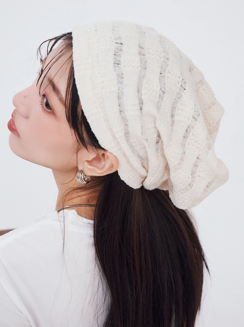 日系條紋百搭帽