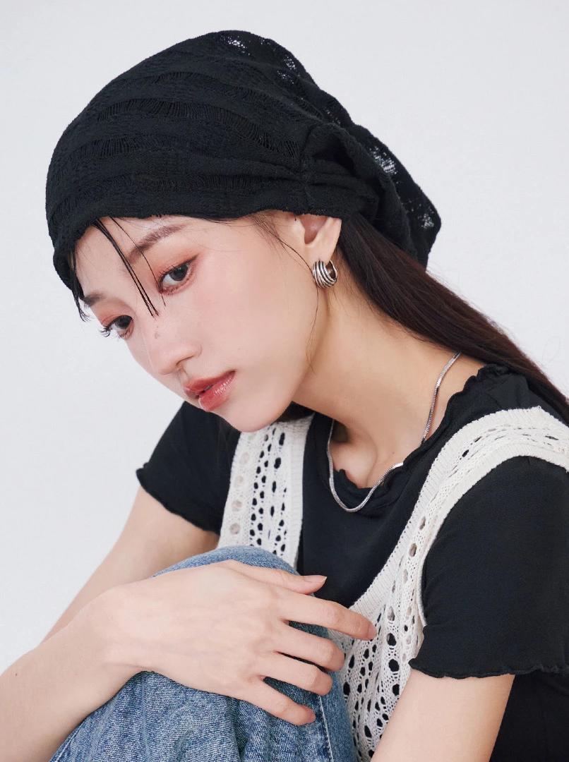 日系條紋百搭帽