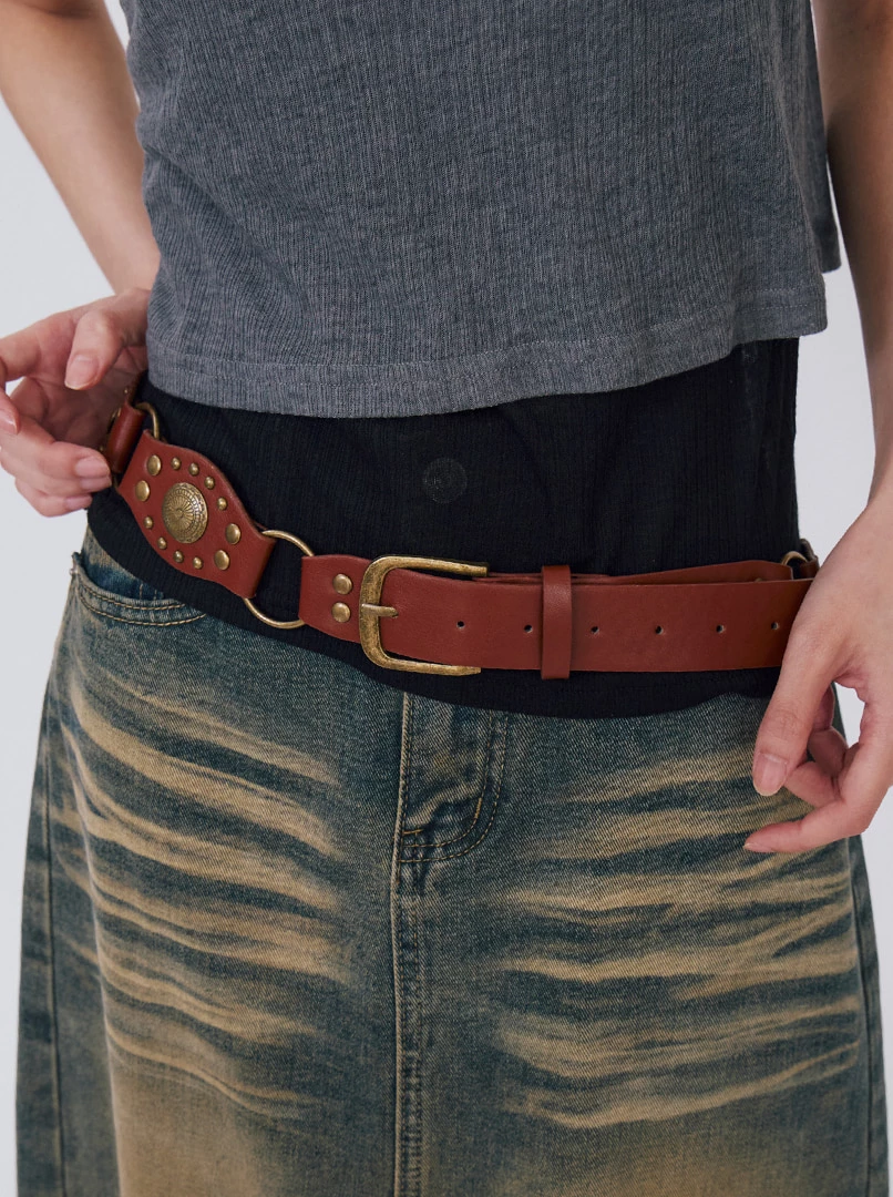 C復古鉚釘皮帶