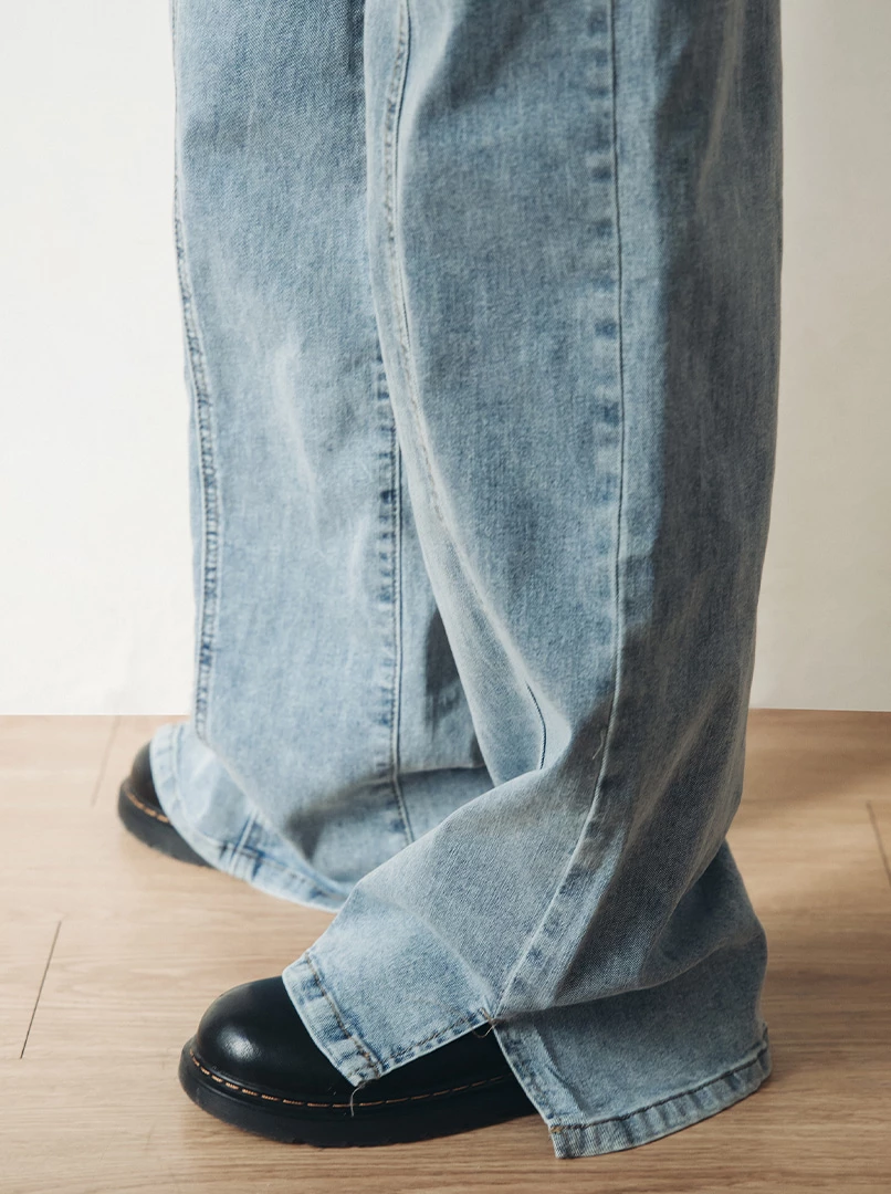 剪接俐落修身牛仔褲/常規款