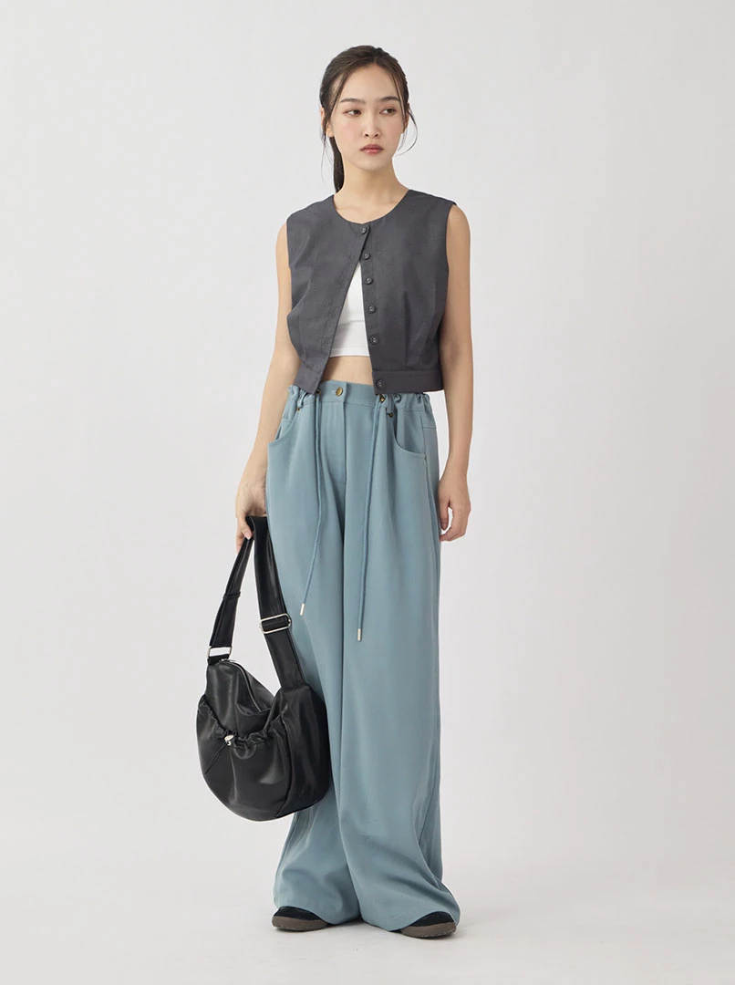 可調式直筒長褲