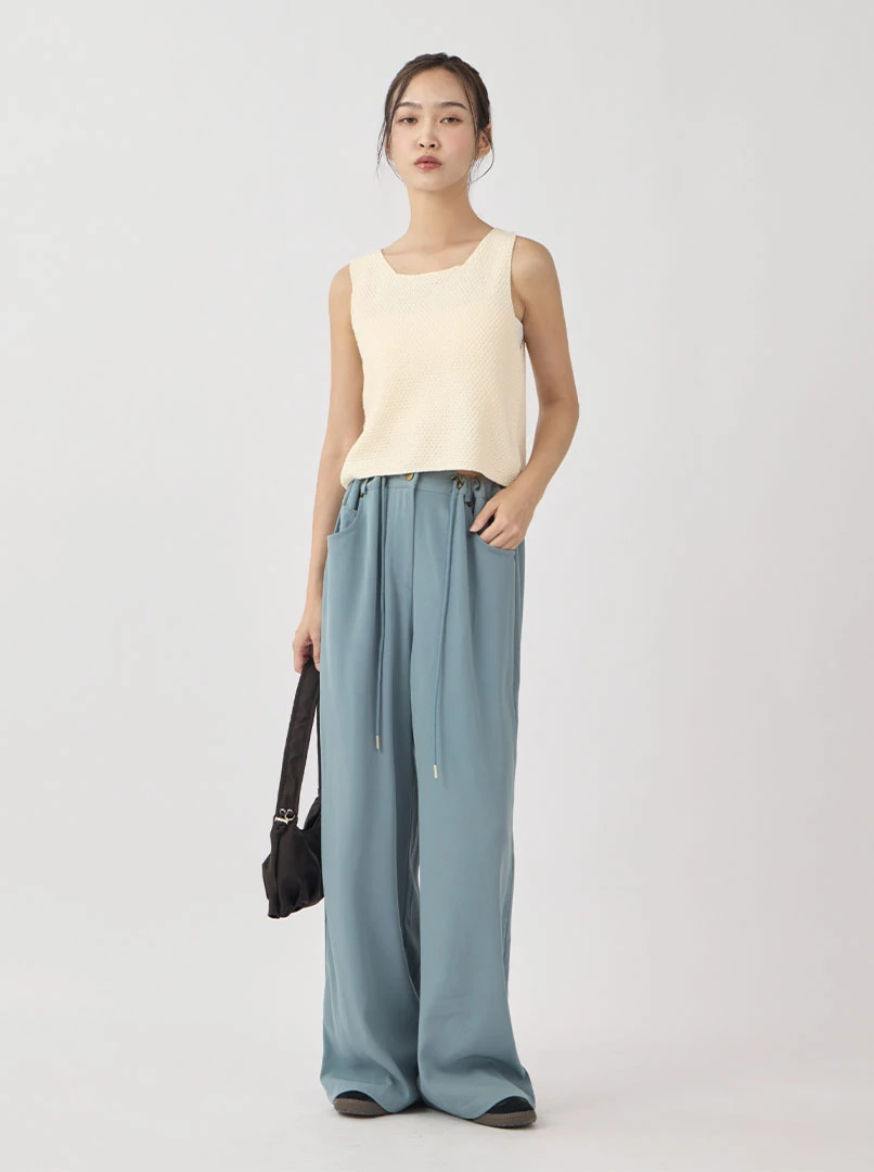 可調式直筒長褲