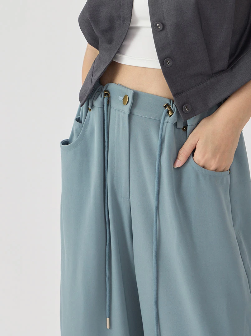 可調式直筒長褲