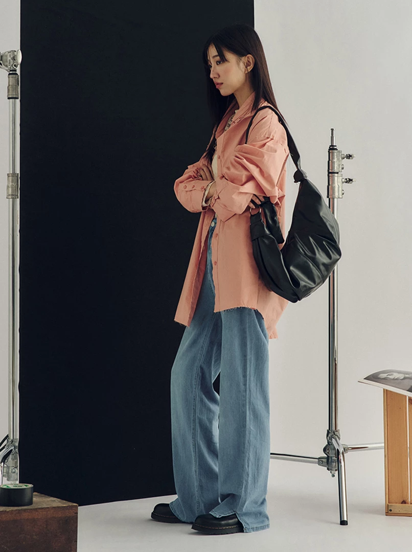 涼感落地牛仔褲