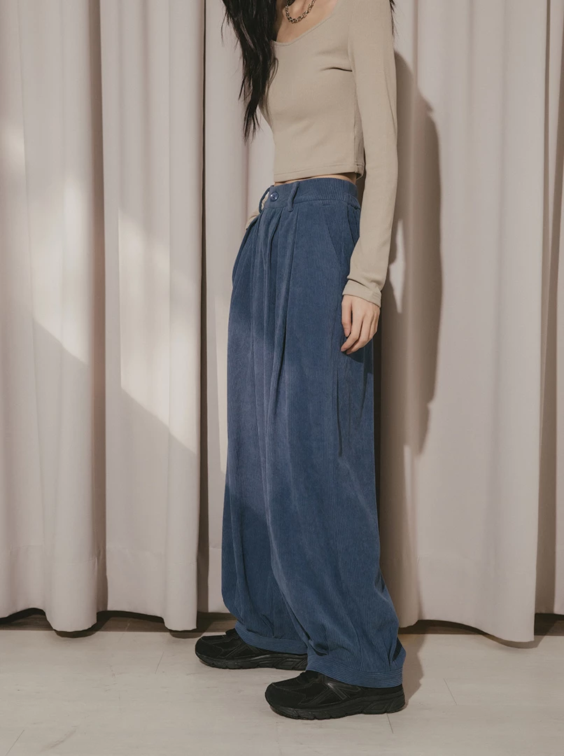 燈芯絨收口休閒褲