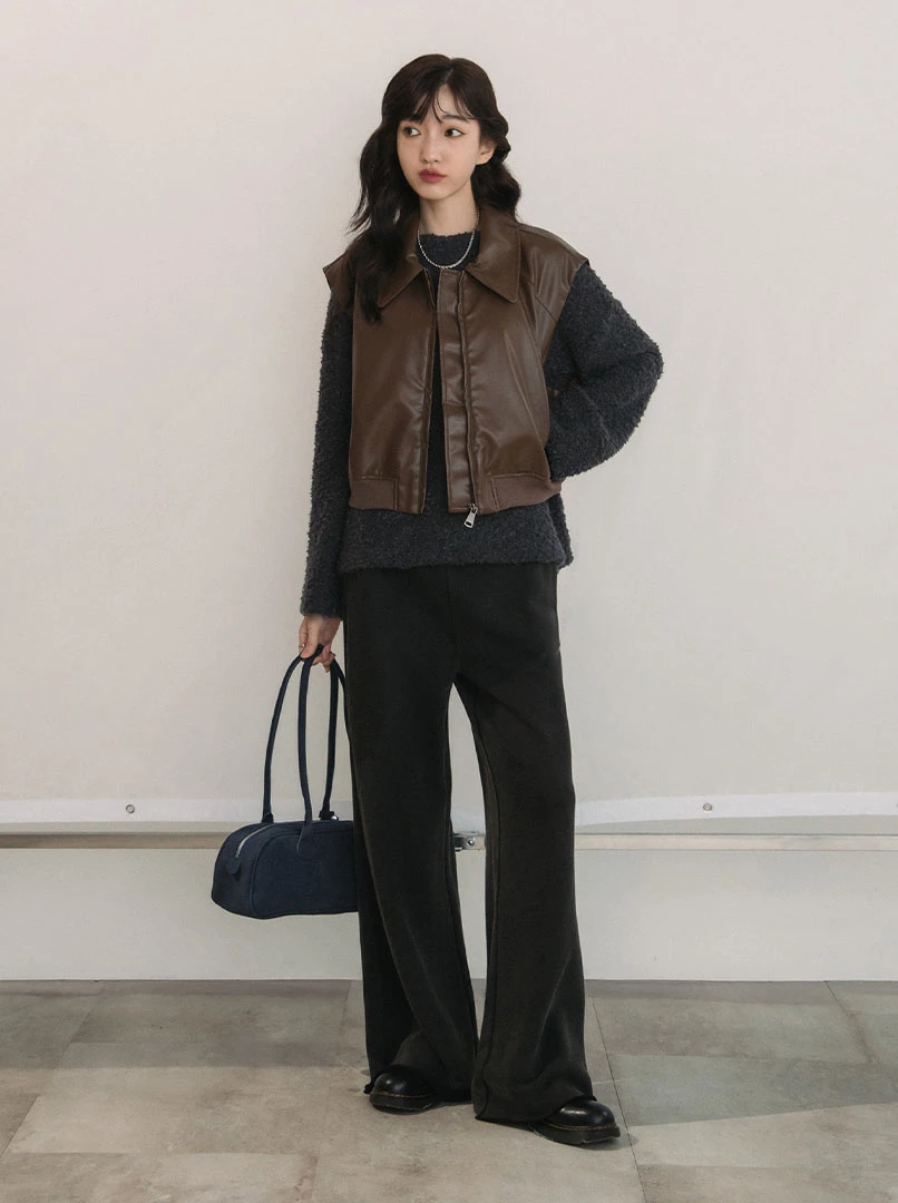 交叉棉質低腰休閒褲