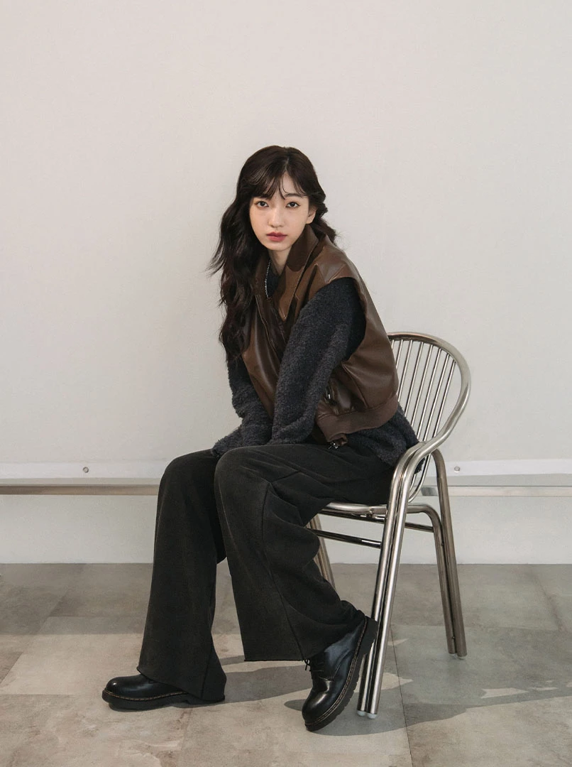 交叉棉質低腰休閒褲