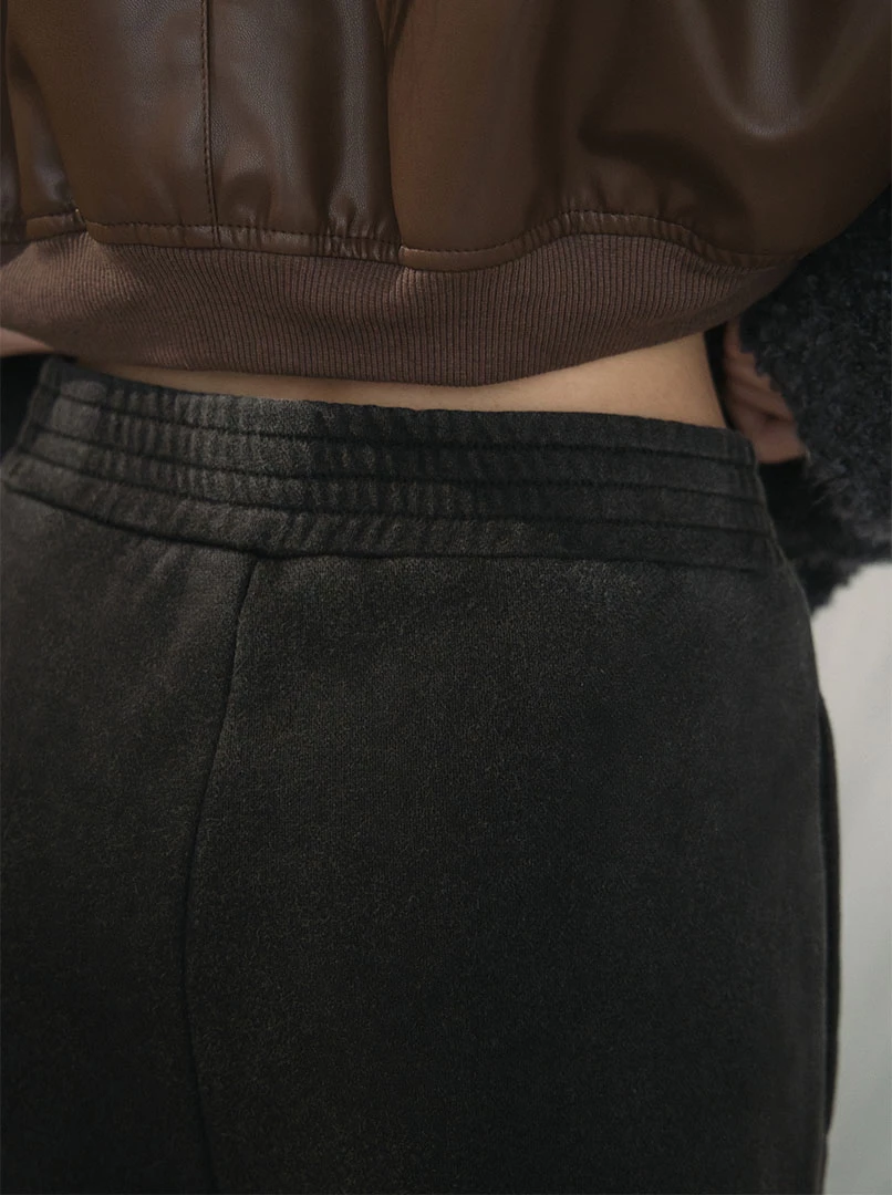 交叉棉質低腰休閒褲