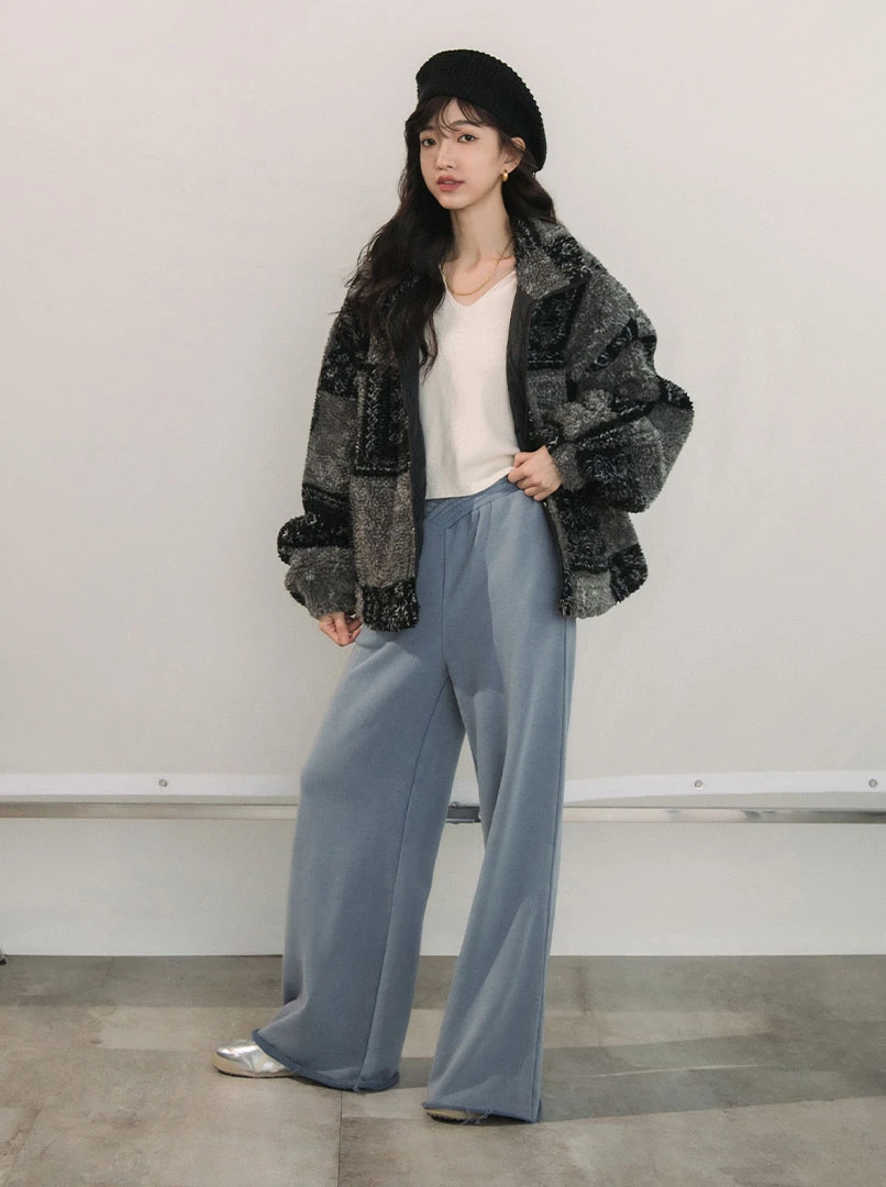 交叉棉質低腰休閒褲