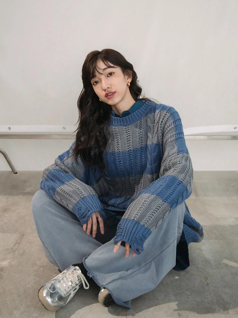 交叉棉質低腰休閒褲