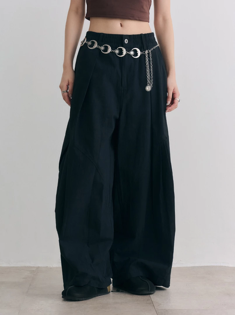 自訂工裝挺版闊腿長褲