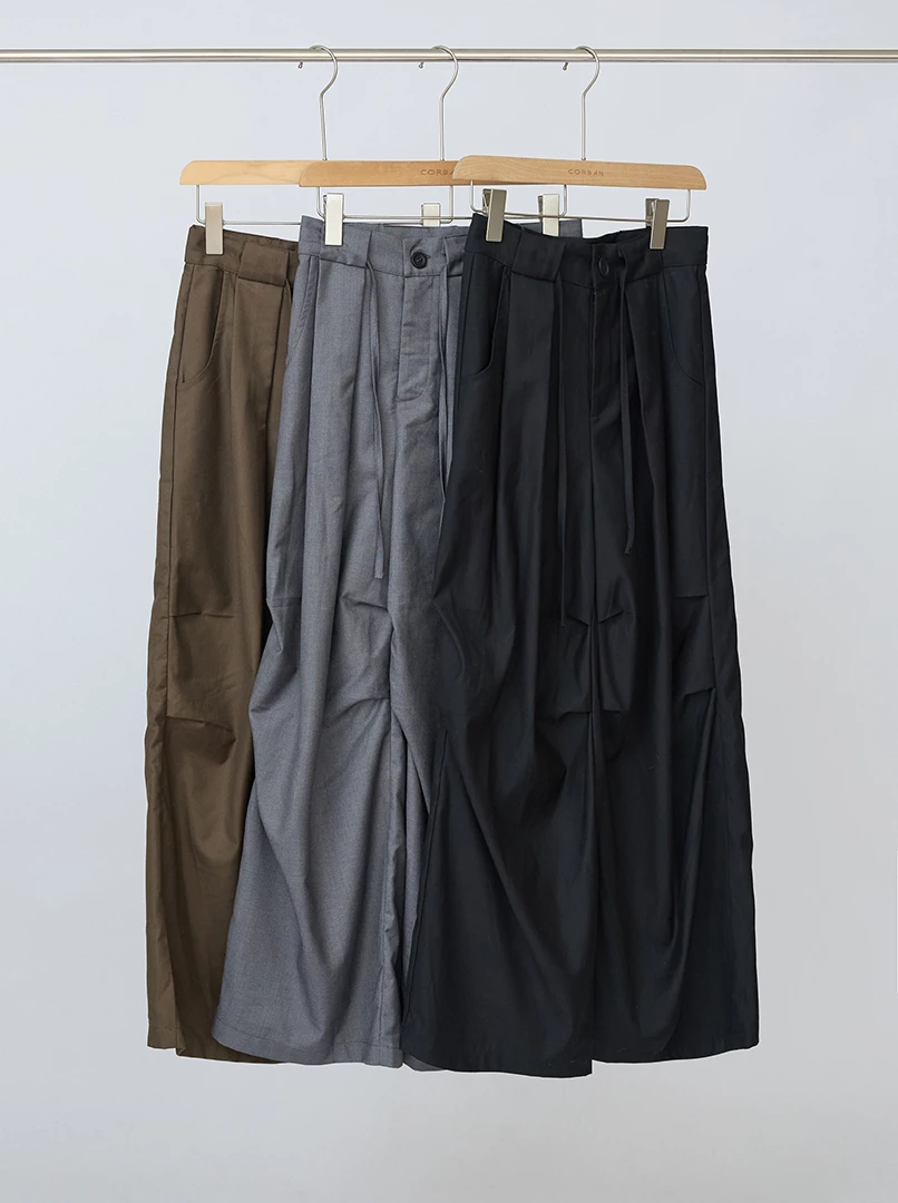 綁帶褶皺挺版西裝褲