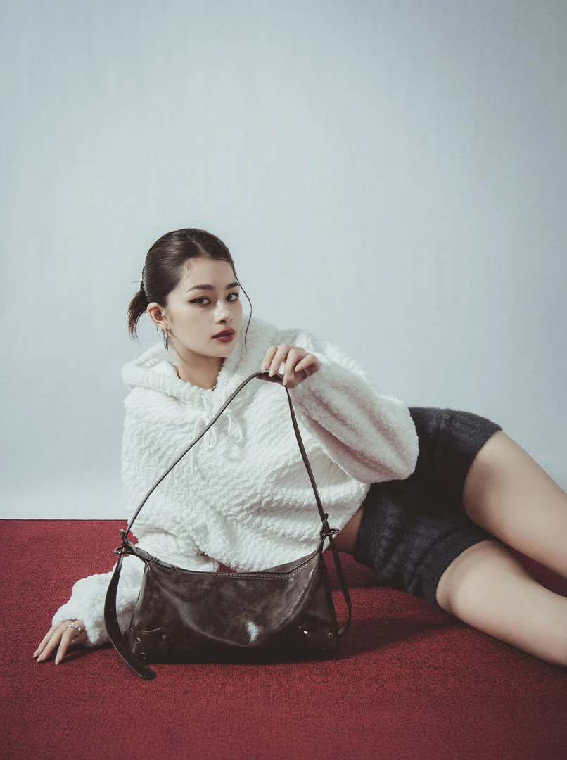 復古皮革單肩包