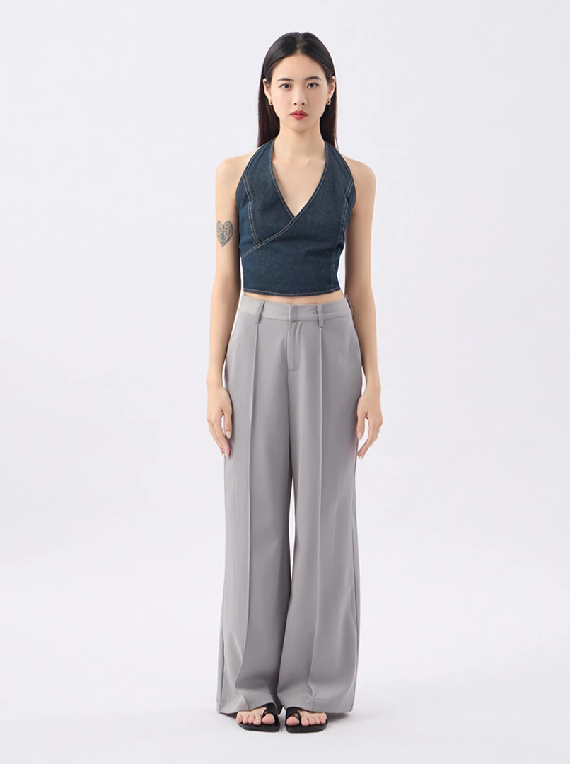 垂墜感直筒長褲