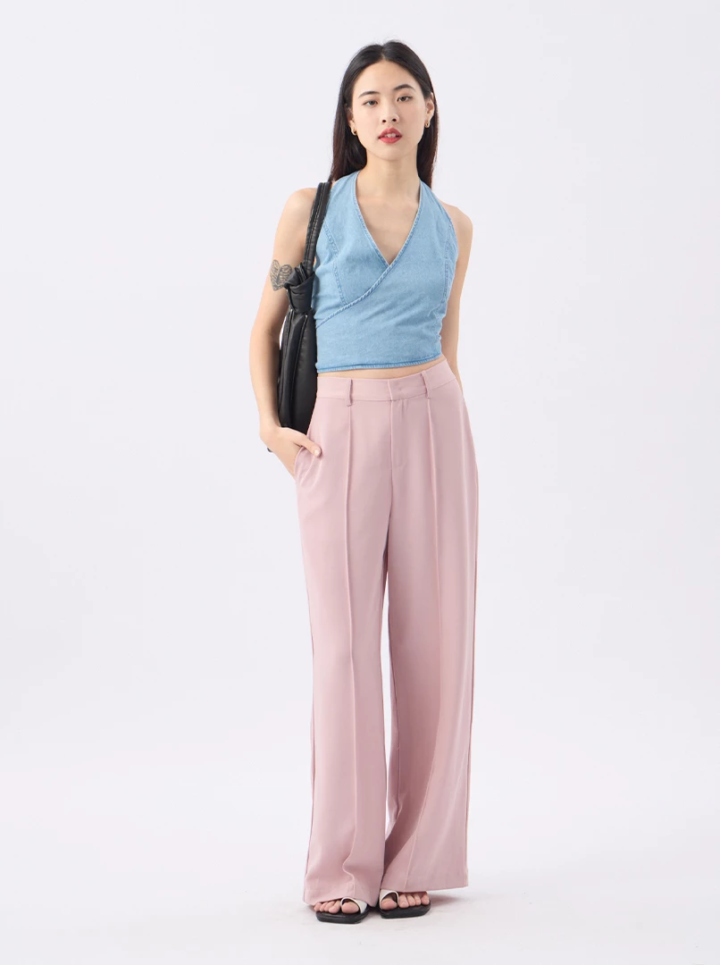 垂墜感直筒長褲