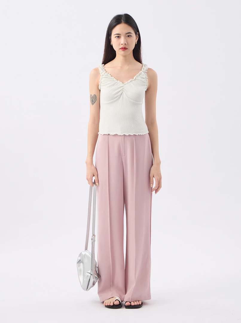 垂墜感直筒長褲