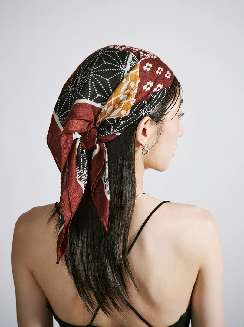 百搭幾何圖復古頭巾