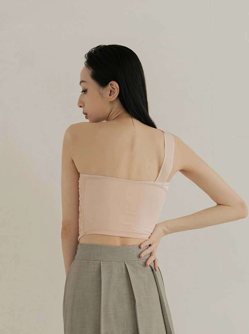 斜肩透膚網紗Bra Top