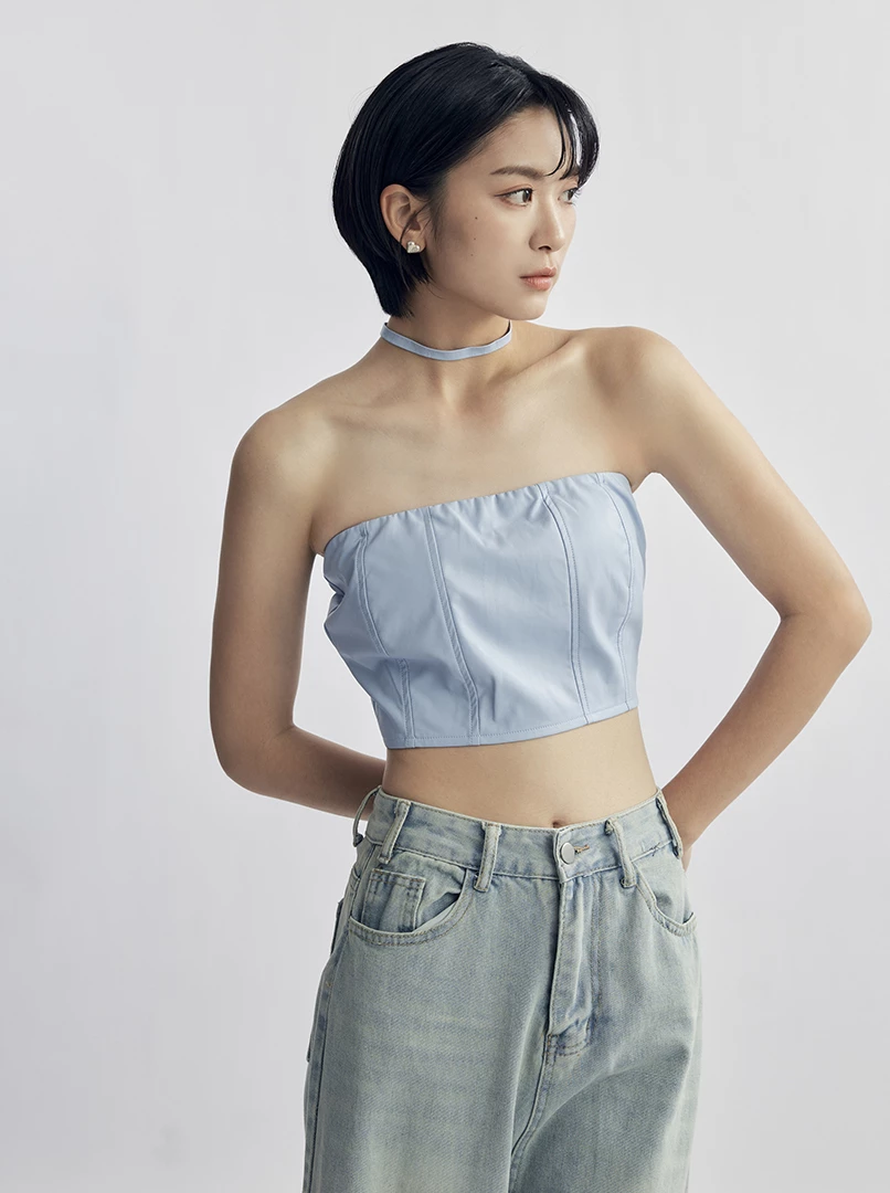 Red聯名皮革BRA背心'